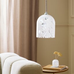 Argos Home White Confetti Glass Easy Fit Lampshade - 18cm - thumbnail 1