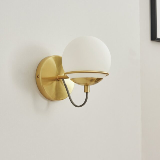 BHS Gustav Glass Round Wall Lamp - Gold - image 1