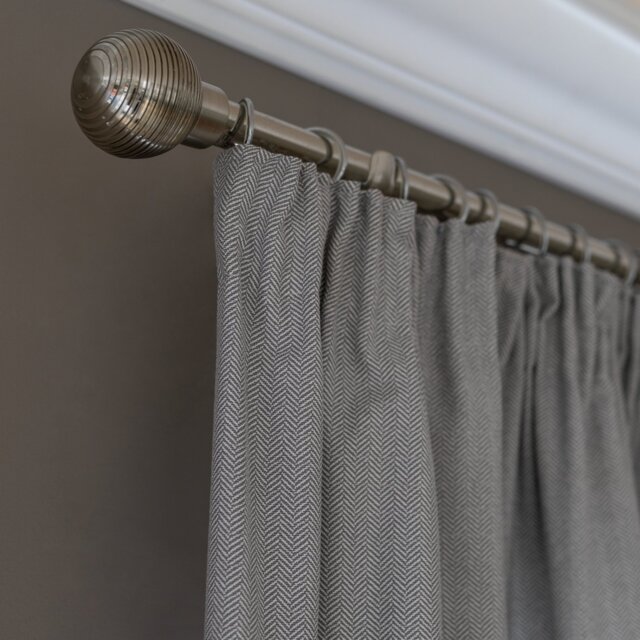 Habitat Herringbone Fully Lined Pencil Pleat Curtains - Grey - image 1