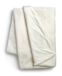 Habitat Faux Fur Plain Throw - Cream - 125x150cm - thumbnail 1