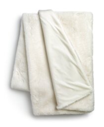 Habitat Faux Fur Plain Throw - Cream - 125x150cm - thumbnail 2