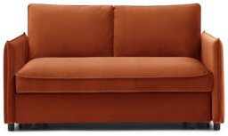 Kyoto Ruben Velvet 2 Seater Sofa Bed - Orange - thumbnail 1