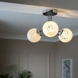 Argos Home White Confetti Metal&Glass Flush Ceiling Light-White - thumbnail 2