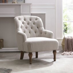 Kyoto Charlie Fabric Armchair - Cream - thumbnail 2