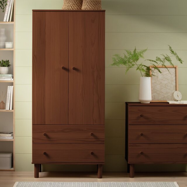 Habitat Akio 2 Drawer 2 Door Wardrobe - Walnut - image 1