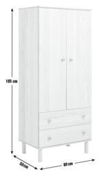 Habitat Akio 2 Drawer 2 Door Wardrobe - Walnut - thumbnail 2