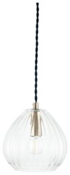 Pacific Ella Glass Teardrop Pendant Light - Brass - thumbnail 2