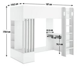 Habitat Norah Teen Slatted High Sleeper Bed Frame- White - thumbnail 2