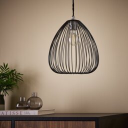 Argos Home Nyx Black Metal Easy Fit Lampshade - 24.5cm - thumbnail 1