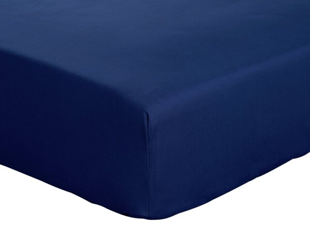Habitat Cotton Rich 180 TC Plain Navy Fitted Sheet - Double - image 1