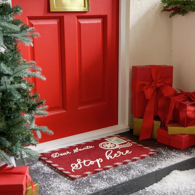 Argos Home Santa Stop Here Christmas Doormat - image 1