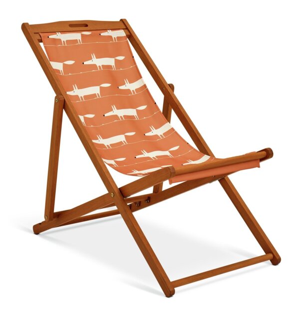Habitat x Scion Folding Wooden Garden Deck Chair - Mr Fox - image 1