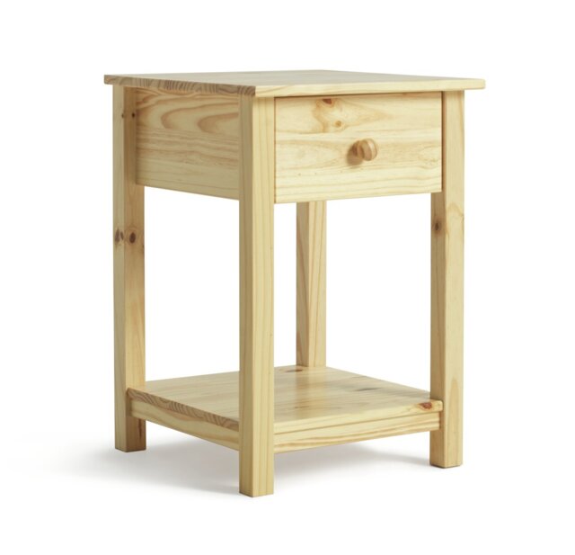 Argos Home Scandinavia 1 Drawer Bedside Table - Pine - image 1
