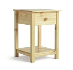 Argos Home Scandinavia 1 Drawer Bedside Table - Pine - thumbnail 1