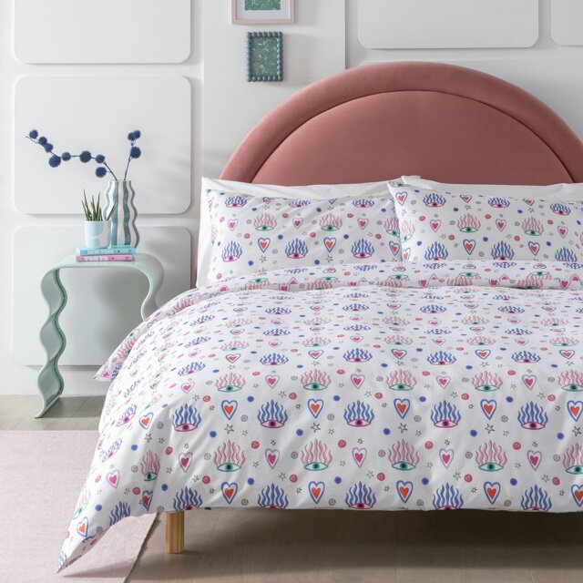 Habitat Cotton Eyes and Heart Print Bedding Set - Single - image 1