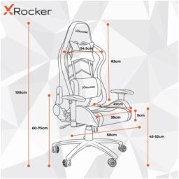 X Rocker Alpha Fabric Office Gaming Chair - Grey - thumbnail 2