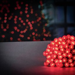Premier Decorations 100 Red LED Christmas Pearl Berry Lights - thumbnail 1