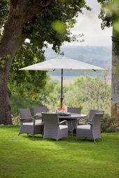 Argos Home Seychelles 6 Seater Rattan Effect Patio Set -Grey - thumbnail 1