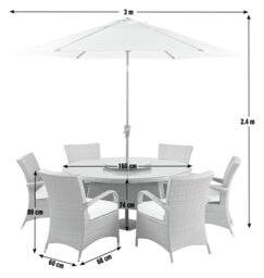 Argos Home Seychelles 6 Seater Rattan Effect Patio Set -Grey - thumbnail 2