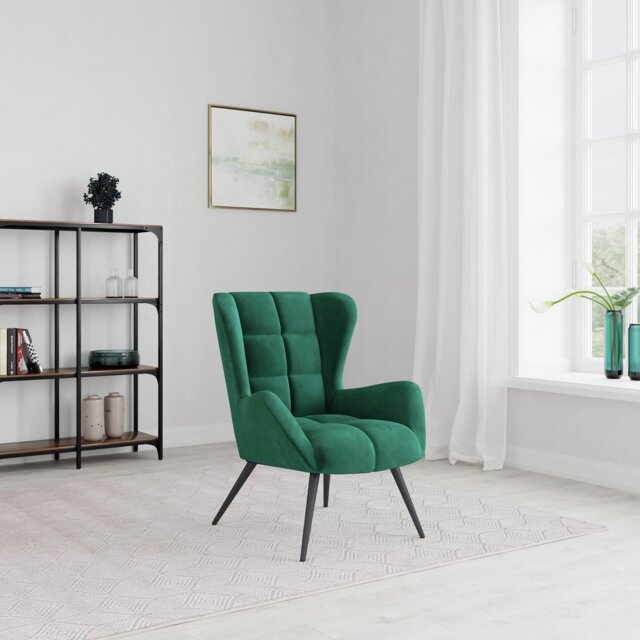Dorel Dalton Velvet Accent Chair - Green - image 1