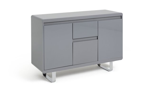 Argos Home Sleigh 3 Door 1 Drawer Sideboard - Grey Gloss