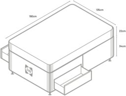 Sealy Abbot Pillowtop Double 2 Drawer Divan Bed - Grey - thumbnail 2