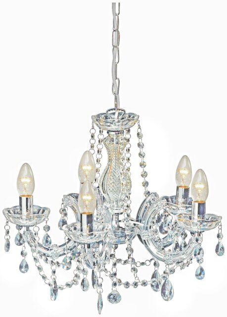 Argos Home Inspire 5 Light Chandelier - Clear - image 1