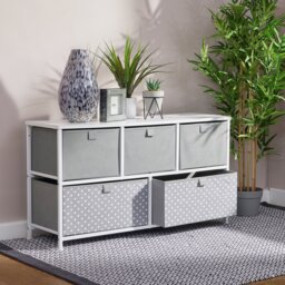 Liberty House Kids 5 Drawer Fabric Box Unit - White - thumbnail 2