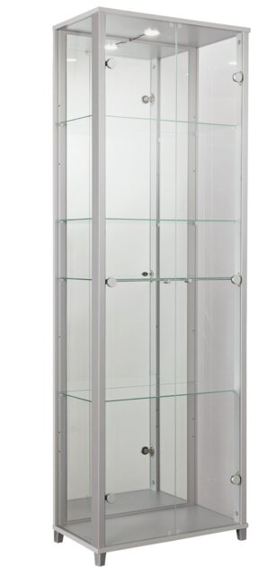 Argos Home 2 Door Glass Display Cabinet - Silver - image 1