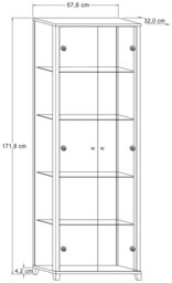 Argos Home 2 Door Glass Display Cabinet - Silver - thumbnail 2