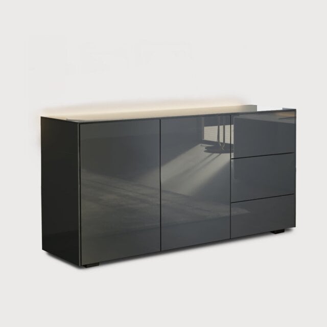 Frank Olsen Intel Smart 2 Door 3 Drawer Sideboard - Grey - image 1
