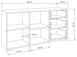 Frank Olsen Intel Smart 2 Door 3 Drawer Sideboard - Grey - thumbnail 2