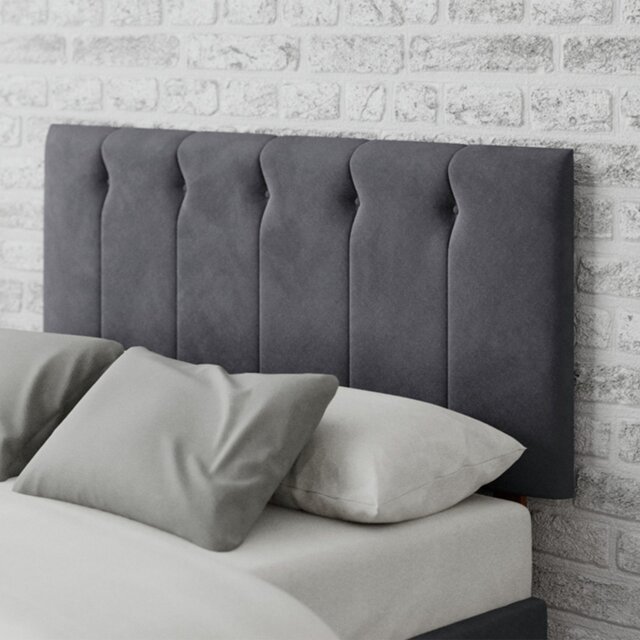 Aspire Hepburn Velvet Kingsize Headboard - Steel - image 1