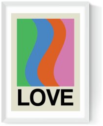 East End Prints Love Wave Gala White Frame Art Print - A3 - thumbnail 2