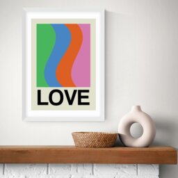 East End Prints Love Wave Gala White Frame Art Print - A3 - thumbnail 1