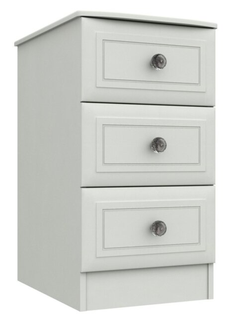 Rendlesham 3 Drawer Bedside Table - White - image 1