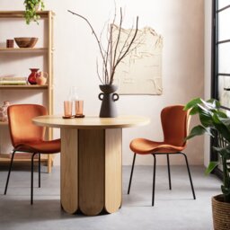 Habitat Flora Wood Veneer 2-4 Seater Dining Table - Oak - thumbnail 2
