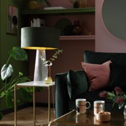 Habitat Green Velvet Easy Fit Lampshade - 40cm - thumbnail 2