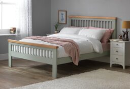 Argos Home Aubrey Kingsize Wooden Bed Frame - Sage Green - thumbnail 2