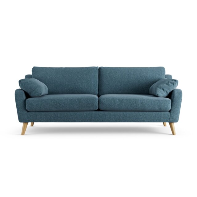 Habitat Ivor Fabric 4 Seater Sofa - Blue - Ash Leg - image 1