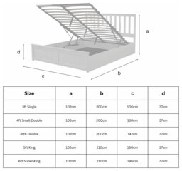 Aspire Atlantic Double End Lift Ottoman Bed - Light Wood - thumbnail 2