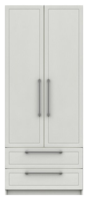 Hatfield 2 Door 2 Drawer Wardrobe - White Gloss - image 1