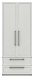 Hatfield 2 Door 2 Drawer Wardrobe - White Gloss - thumbnail 1