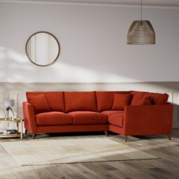 Habitat Lomond Right Hand Corner Sofa - Orange - Dark Leg - thumbnail 2