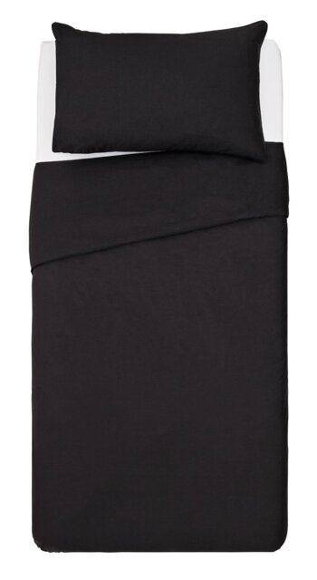 Habitat Cotton Rich 180 TC Plain Black Bedding Set - Single - image 1