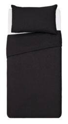 Habitat Cotton Rich 180 TC Plain Black Bedding Set - Single - thumbnail 1