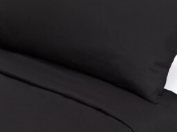 Habitat Cotton Rich 180 TC Plain Black Bedding Set - Single - thumbnail 2