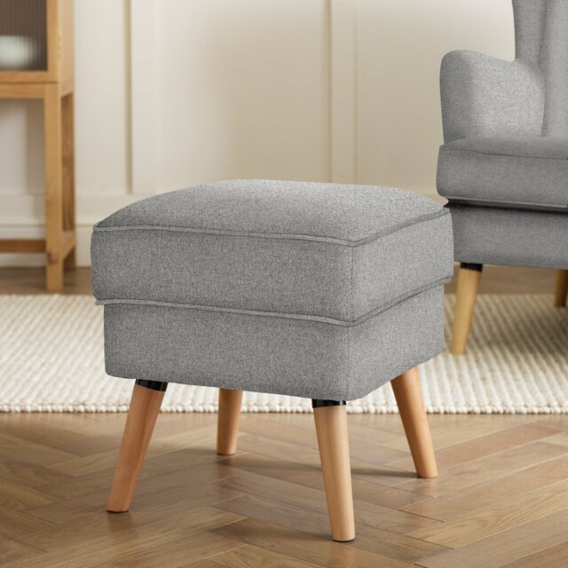 Habitat Callie Fabric Footstool - Grey - image 1