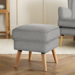 Habitat Callie Fabric Footstool - Grey - thumbnail 1
