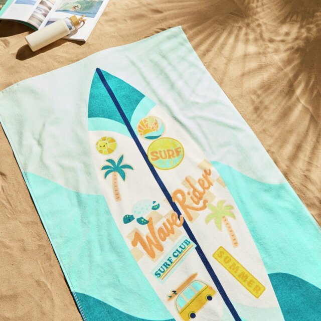 Argos Home Surfboard Novelty Beach Towel - Teal - image 1